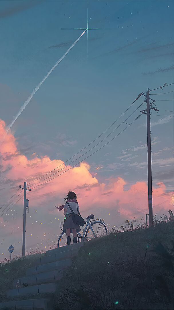 骑自行车的少女